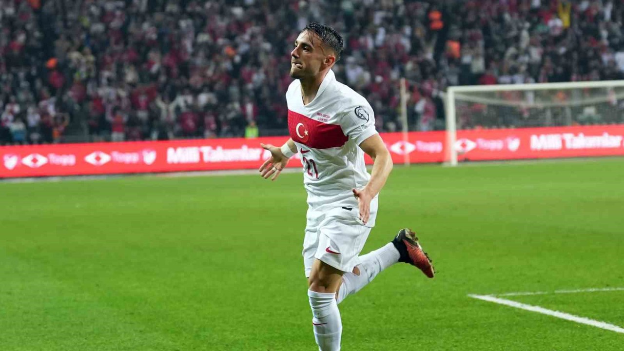 Yunus Akgün, milli formayla 3. gol sevincini yaşadı
