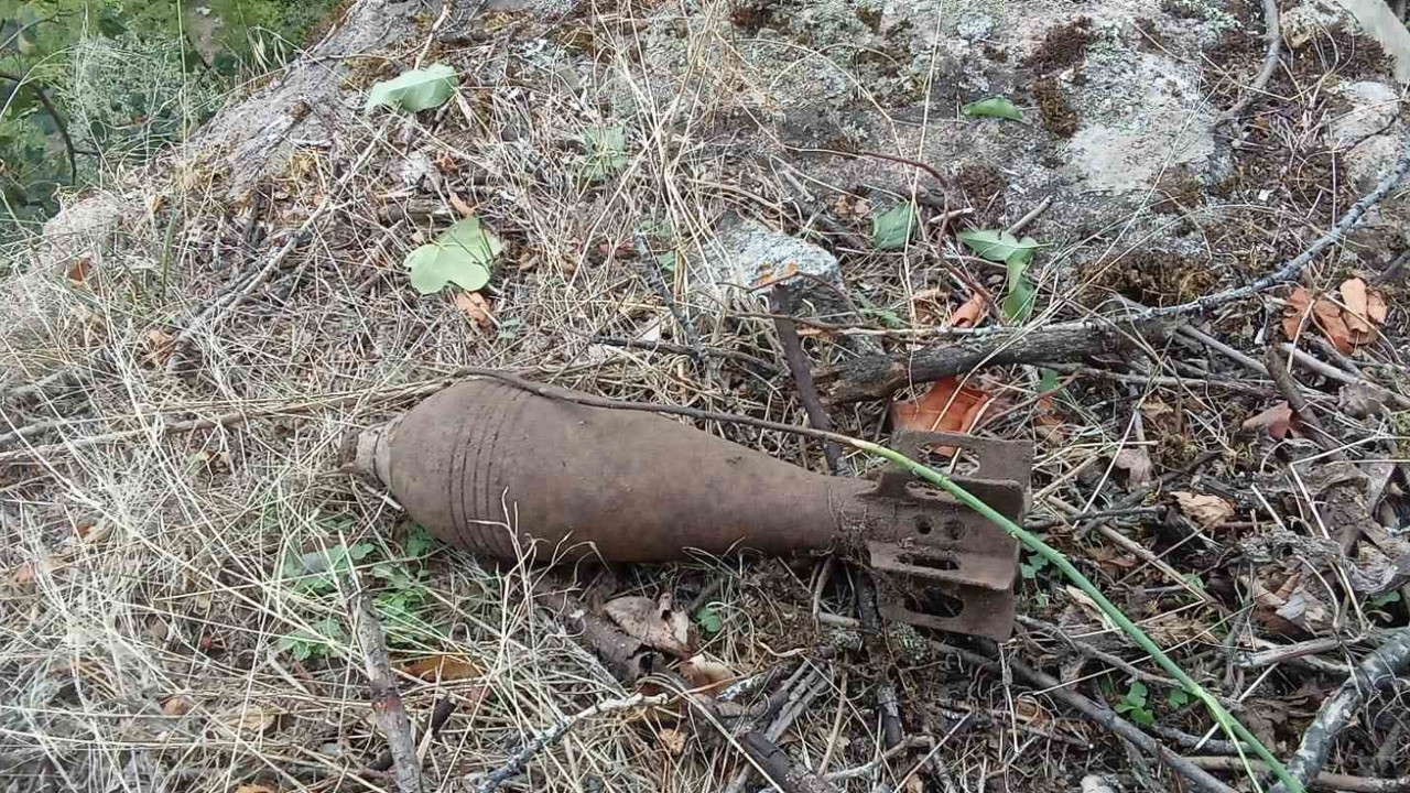 Gümüşhane’de 1. Dünya Savaşı’ndan kalma patlamamış havan mermisi bulundu
