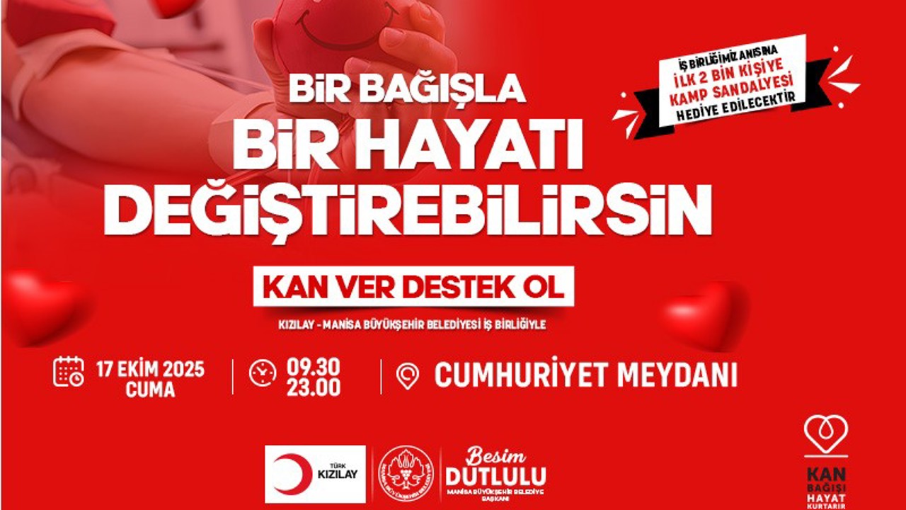Kan bağışında bulunanlara kamp sandalyesi hediye
