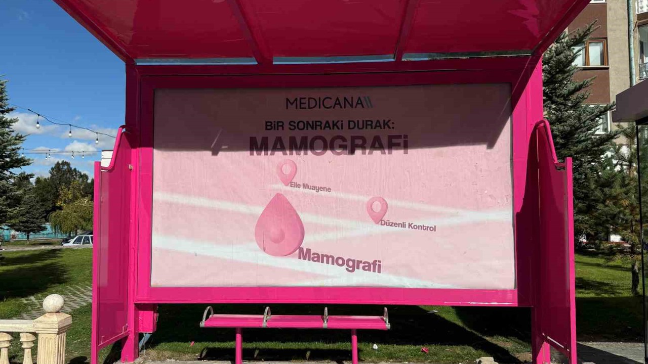 Sivas’ta pembe duraklarla meme kanserine farkındalık oluşturuluyor
