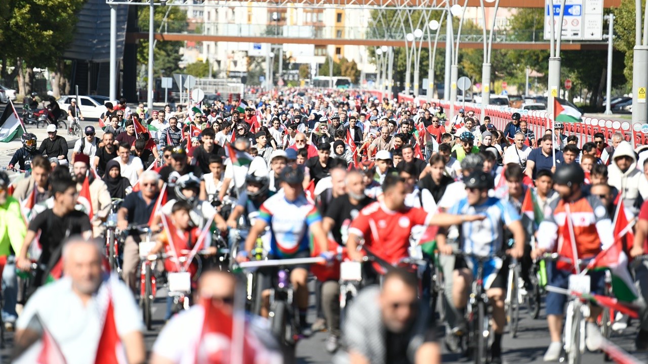 Filistin’e destek için pedal çevirdiler
