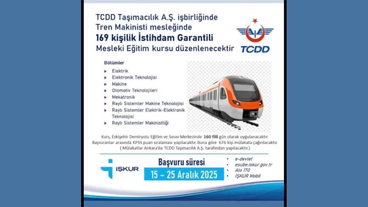 TCDD'den Dev İstihdam Hamlesi: 169 Makinist Adayı Aranıyor!