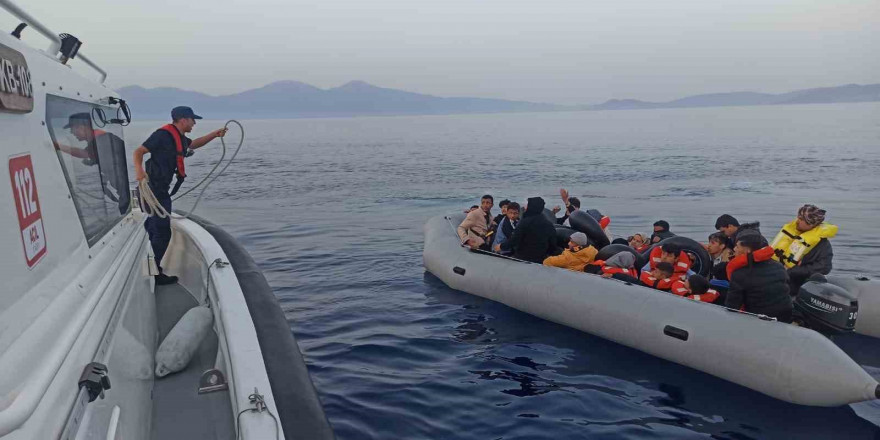 Aydın’da 20 düzensiz göçmen kurtarıldı