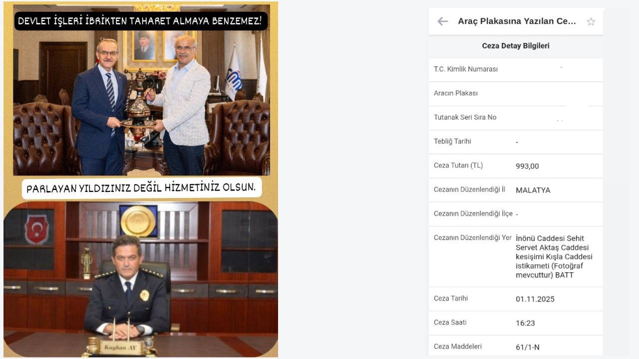 Malatya Valisi Yeni İl Emniyet Müdürüne ve  Trafik  Polislerine Çeki Düzen Vermelidir