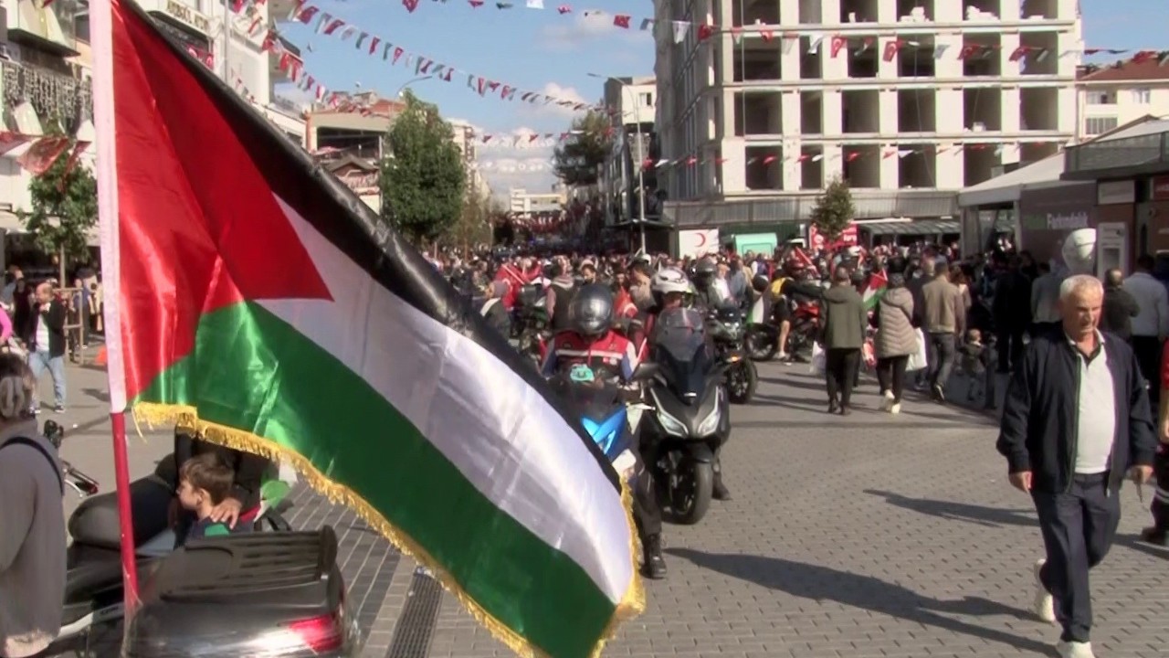 2 bin motorcu Gazze’deki zulme dikkat çekti
