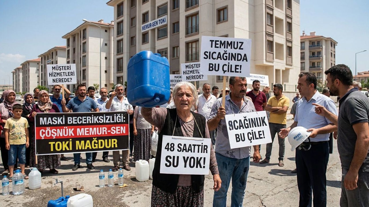 ÇÖŞNÜK MEMUR-SEN TOKİ’DE SU İSYANI: TEMMUZ SICAĞINDA 48 SAATLİK SUSUZLUK İŞKENCESİ!