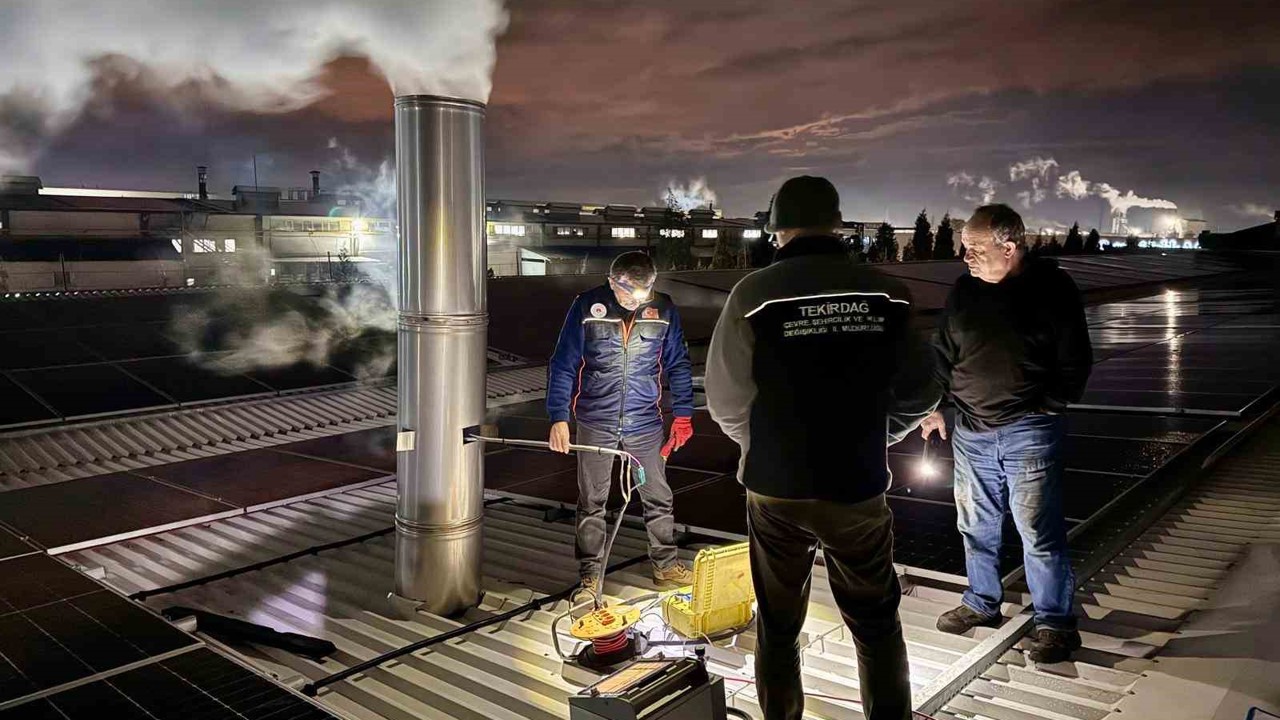 Ergene ve Çorlu’da sanayi tesislerinde gece emisyon denetimi
