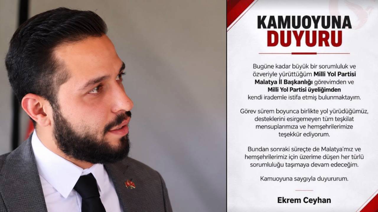 Malatya siyasetinde dikkat çeken bir istifa açıklaması geldi