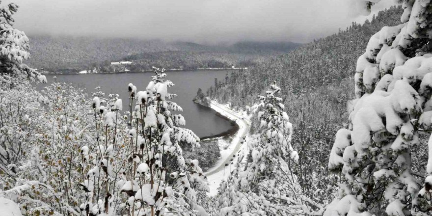 Doğa harikası Abant’ta kış güzelliği