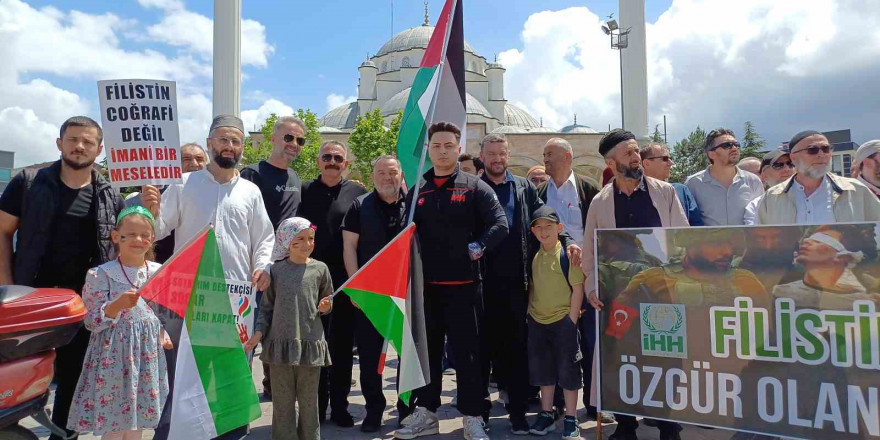 Düzce’de İsrail protestosu