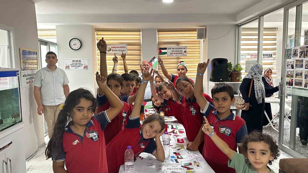 Gazipaşa’da Filistinli çocuklar için resim etkinliği düzenlendi
