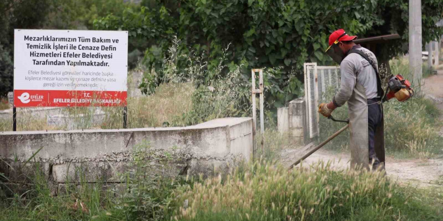 Efeler Belediyesi mezarlıklardaki çalışmalarını sürdürüyor