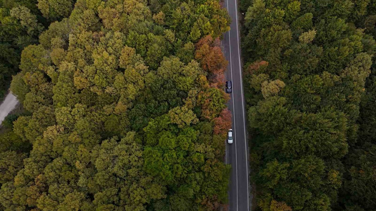 Bolu-Seben yolunda muhteşem sonbahar güzelliği
