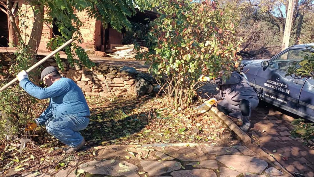 Karacasu’da park ve bahçeler bakıma alındı
