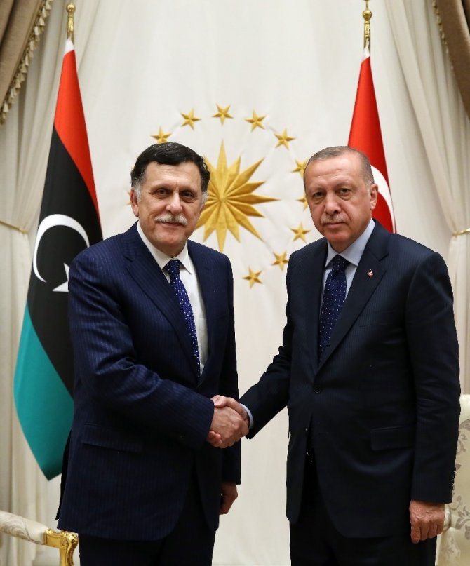 Cumhurbaşkanı Erdoğan, Libya Başkanlık Konseyi Başkanı Al Sarraj’ı kabul etti