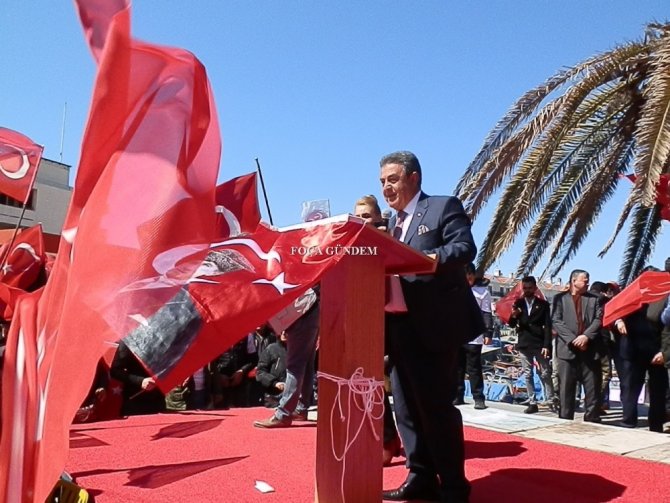 Cumhur İttifakı’nın Foça Başkan adayı Serdar Mersin’den son miting