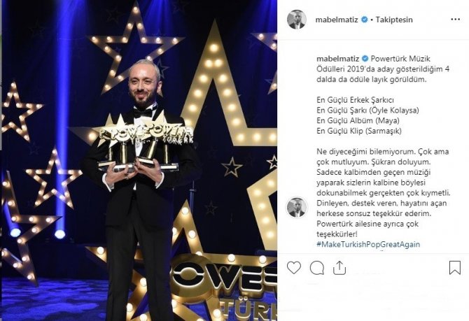 Powertürk Müzik Ödülleri’ne Mabel Matiz damga vurdu