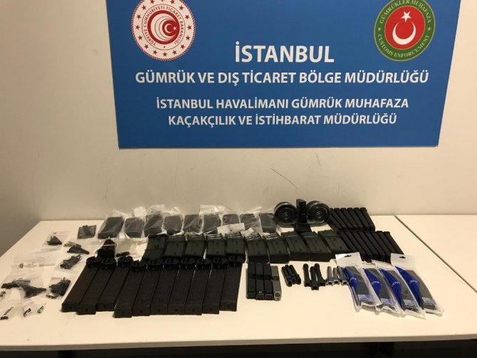İstanbul Havalimanı’nda çok sayıda silah aksam ve parçası ele geçirildi