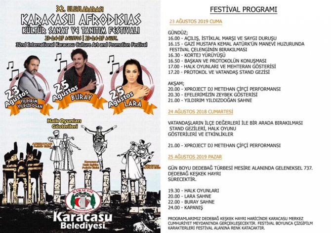 Ünlü sanatçılar Karacasu’da sahne alacak