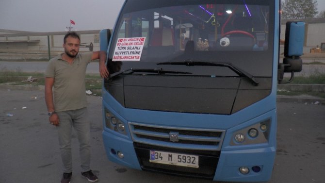 Barış Pınarı Harekatı’na minibüs şoföründen kampanyalı destek