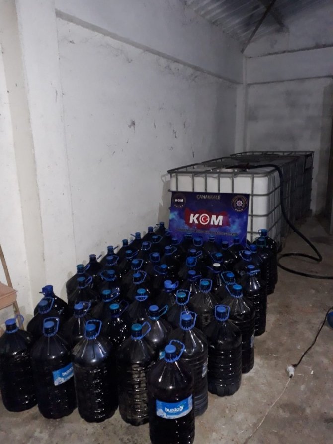 Çanakkale’de 4 bin 100 litre kaçak şarap ele geçirildi