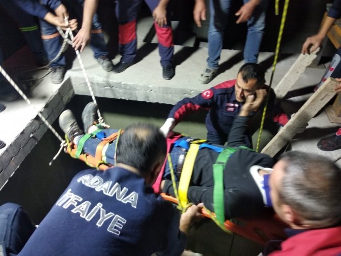 5 metre yükseklikten beton zemine çakılan işçi kurtarıldı