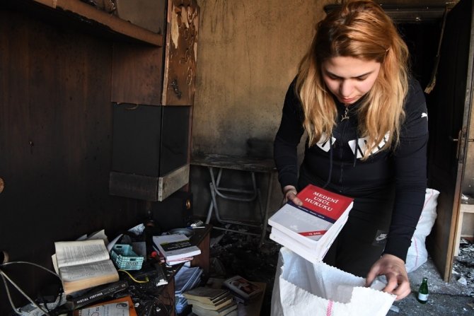 Evi yanan stajyer avukata Konyaaltı Belediyesi yardım eli uzattı