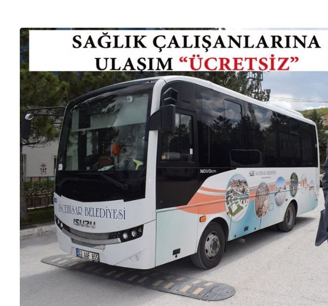 İscehisar Belediyesi sağlık çalışanlarına ücretsiz toplu ulaşım imkanı sağladı
