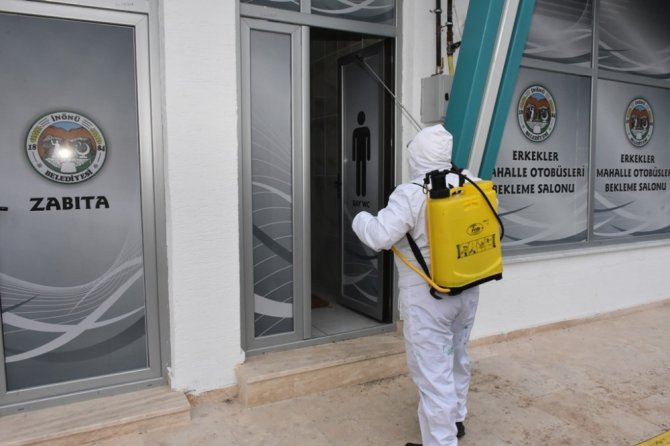 İnönü Belediyesi dezenfekte çalışmalarını sürdürüyor