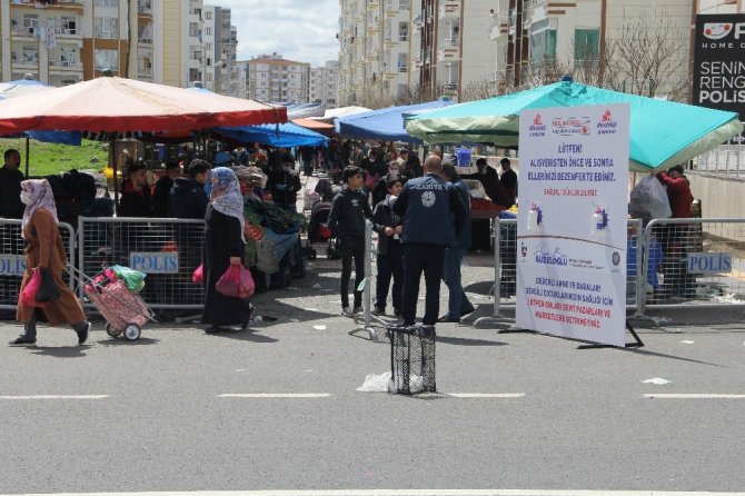 Diyarbakır’da pazar girişlerinde Korona virüs önlemi