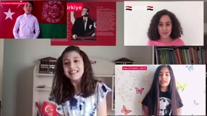 4 ülkeden 5 çocuk, 23 Nisan’ı şiir okuyarak kutladı