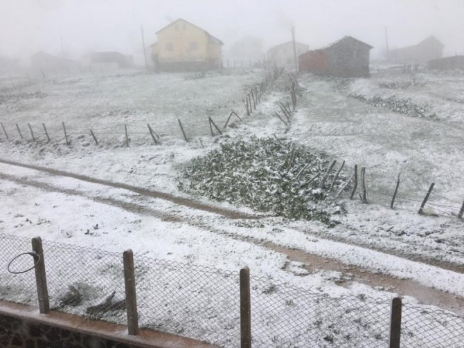 Trabzon’un yaylalarında mayıs ayında kar sürprizi