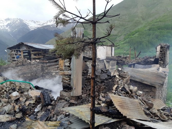 Artvin’in Yusufeli ilçesi Yaylalar köyündeki yangının boyutu gün ağarınca ortaya çıktı