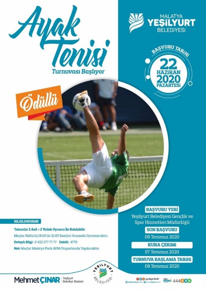 Yeşilyurt Belediyesi, ayak tenisi turnuvasıyla sporseverlerle buluşacak